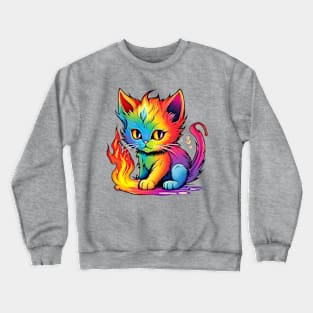 Kitten Spectrum - Rainbow Tail Blaze Tee Crewneck Sweatshirt